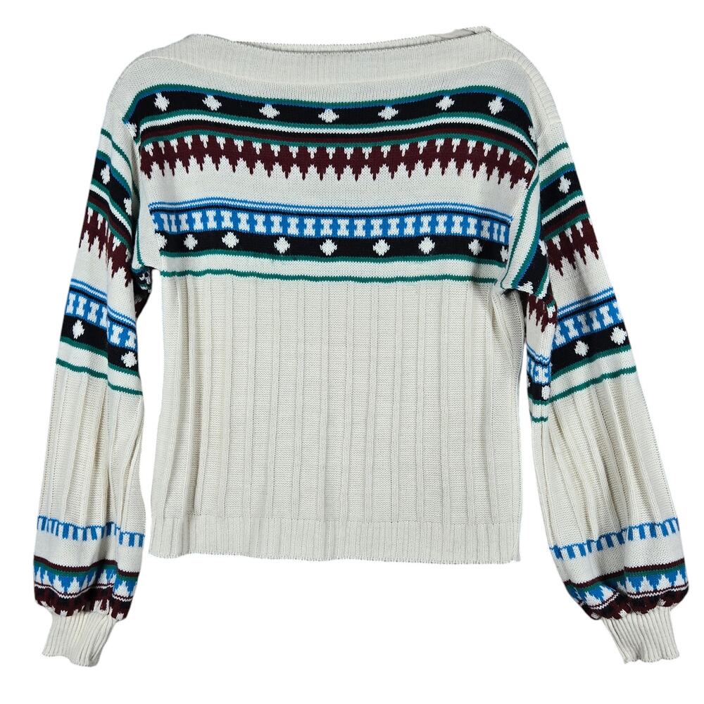 Vintage Sears Jr. Bazaar‎ Fair Isle Sweater – Juniors Large (Fits Women’s XS)